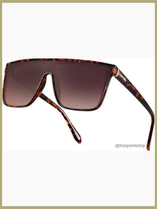 Polarized Square Sunglasses Oversized Shield Style UV Protection main image 4